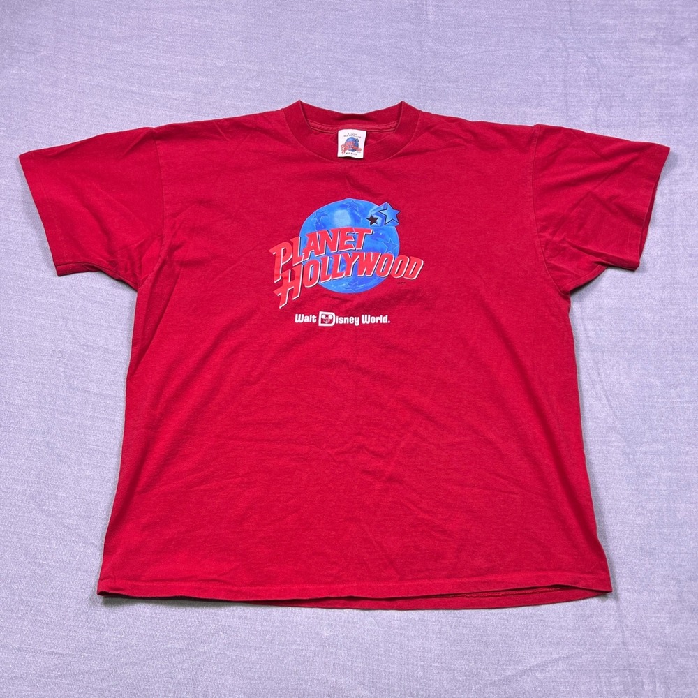 Planet Hollywood Walt Disney World Red T Shirt Mens X Large Graphic Tee‎